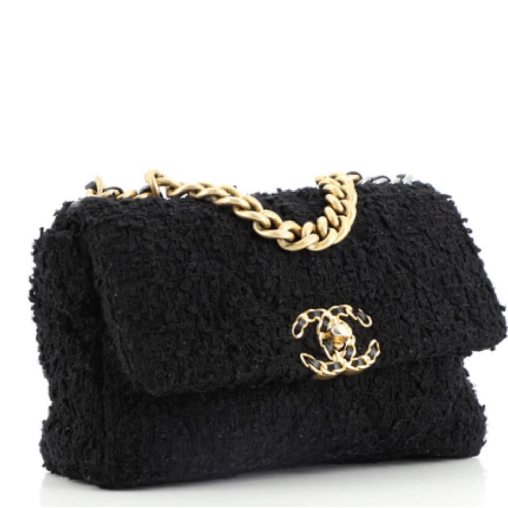 Chanel 19 tweed black bag